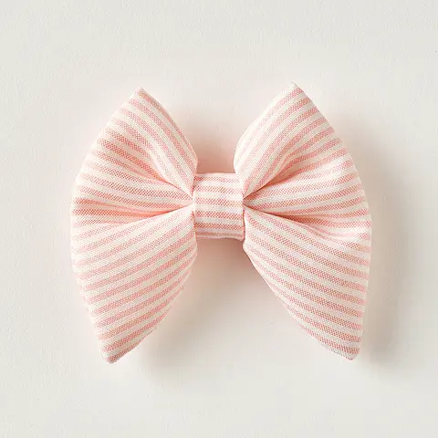 Pink Stripe Bow Tie